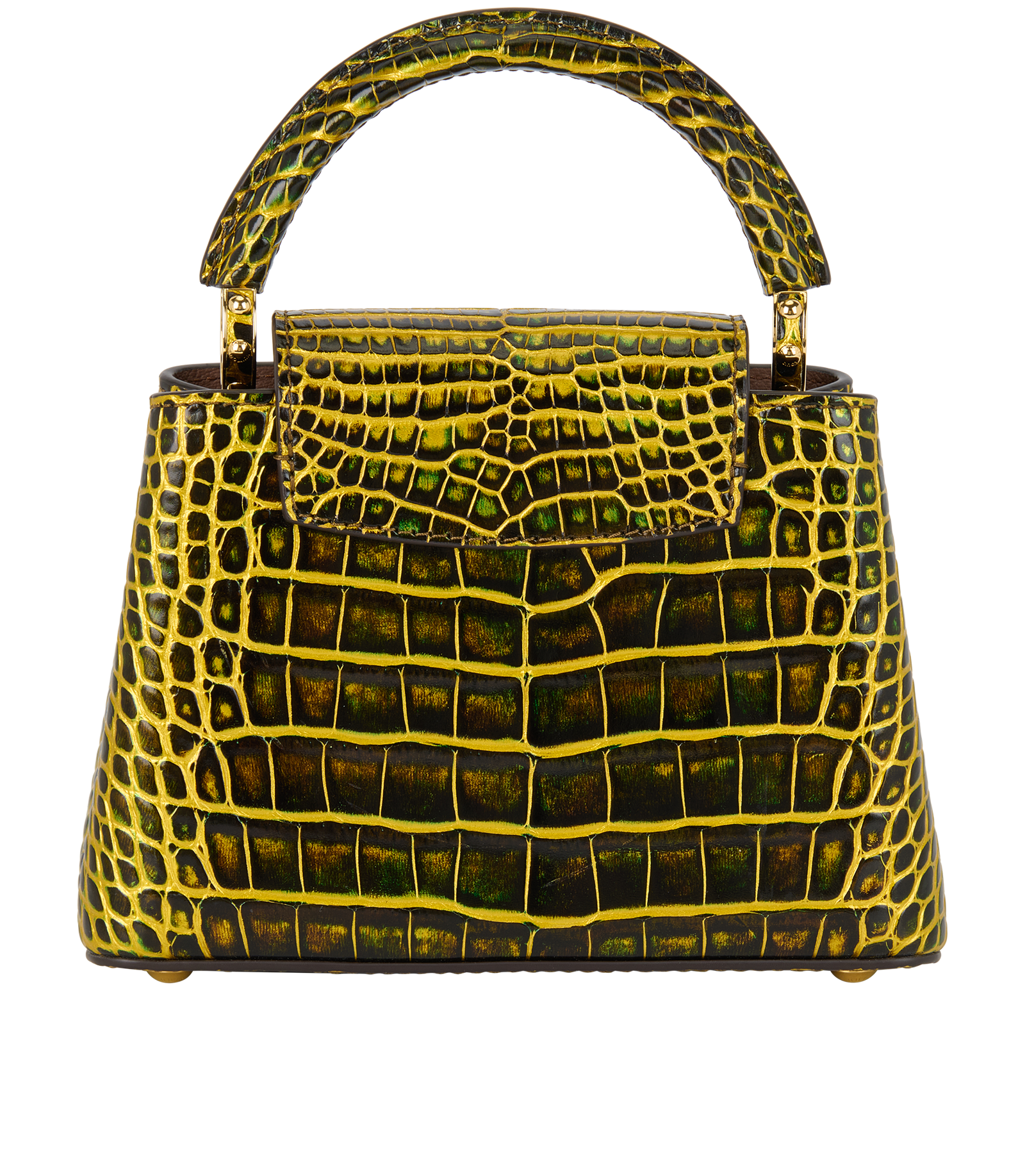 Mini Capucines, &pound;9,500, Handbags, Black/Gold/Green, Crocodile, Back view